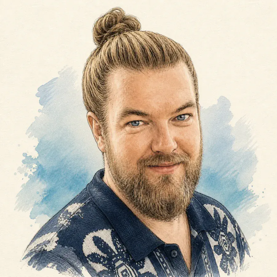 Watercolor portrait of Dominik Lohmann